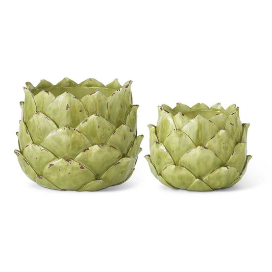 Green Resin Artichoke Planters