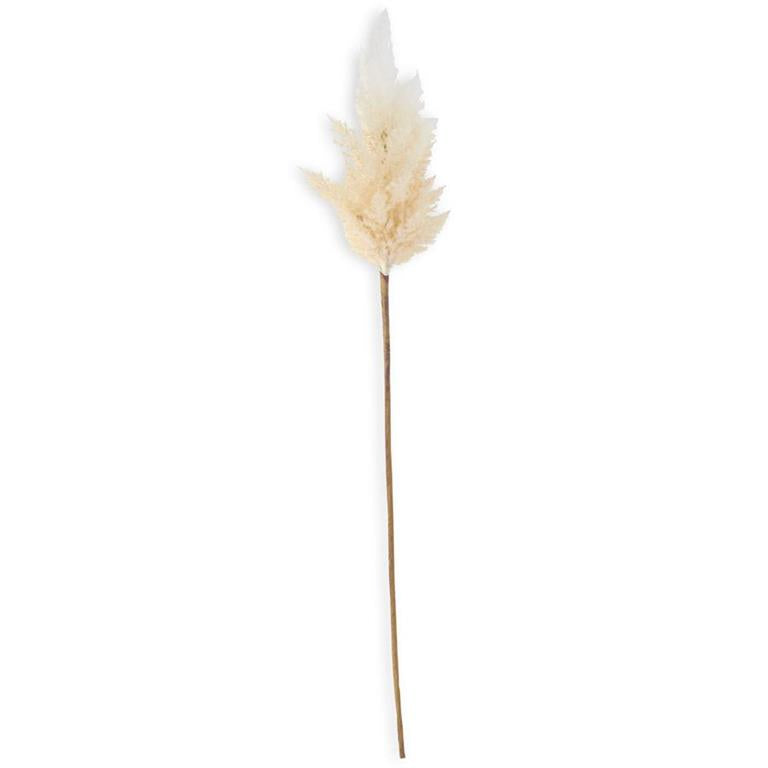 FLOCKED CREAM PAMPAS GRASS BRANCH