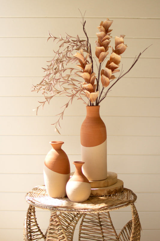 IVORY & CLAY VASES