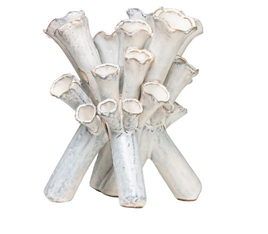 CORAL REEF STONEWARE VASE WITH REACTIVE GLAZE
