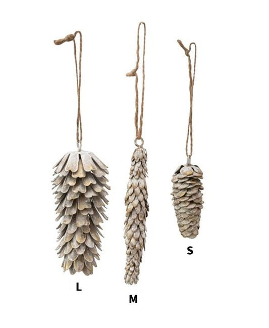 METAL PINECONE ORNAMENT