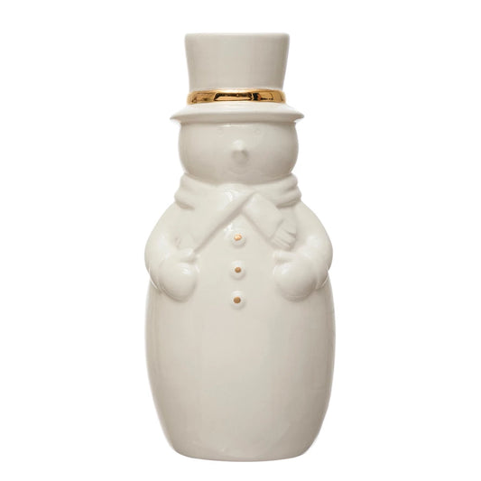 STONEWARE SNOWMAN VASE