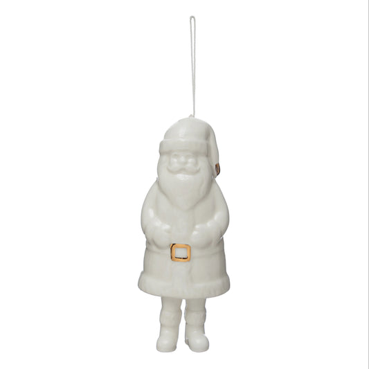 STONEWARE SANTA BELL ORNAMENT